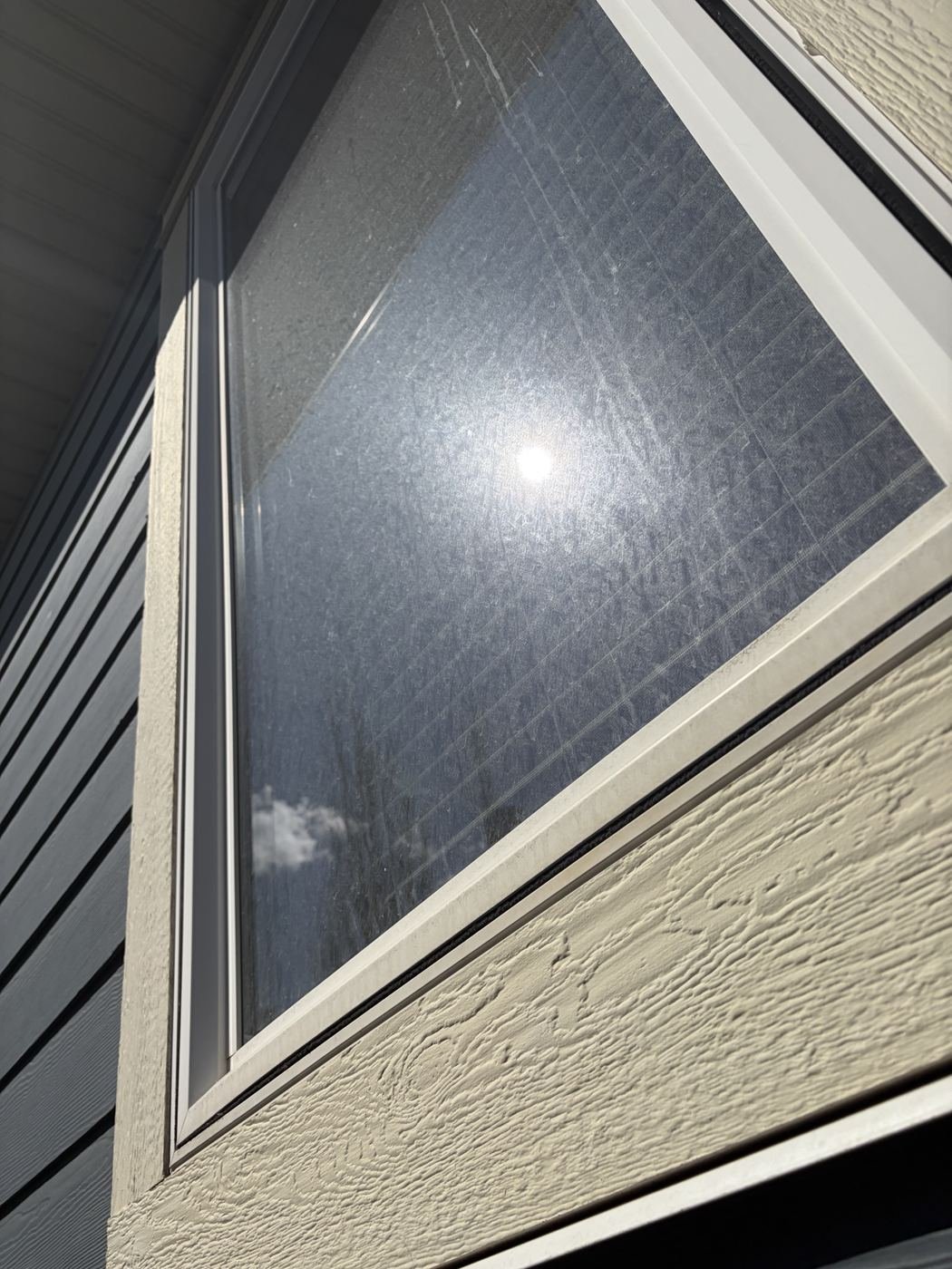 Solar panel before cleaning, showing buildup